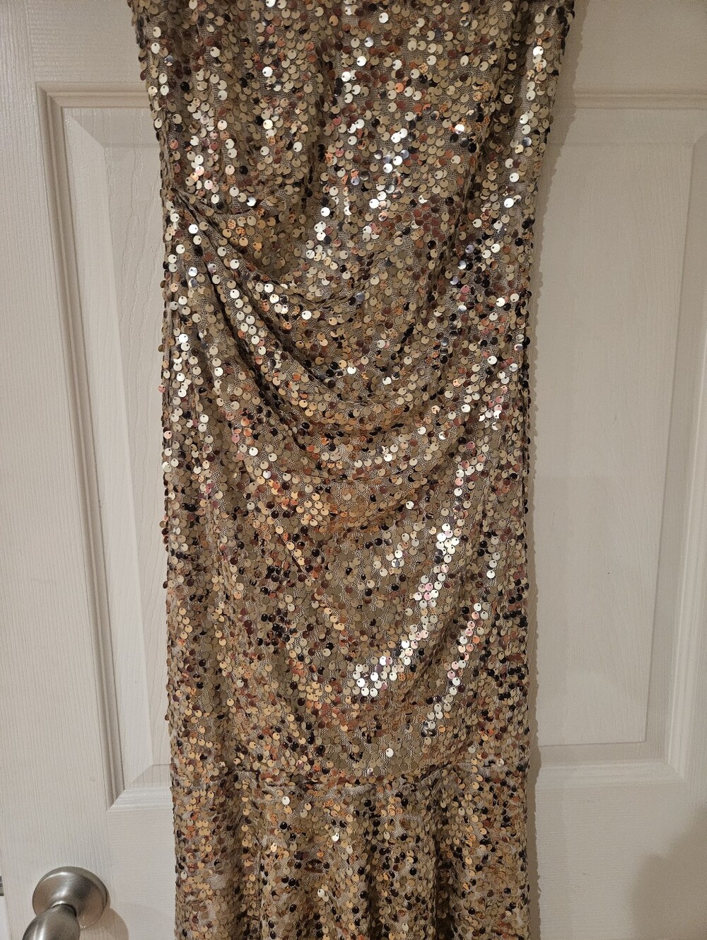 Vintage David Meister Gold Sequin Dress Sizr 4 - Picture 3 of 7